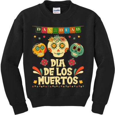 Day Of The Dead Dia De Los Muertos Sugar Skulls Kids Sweatshirt