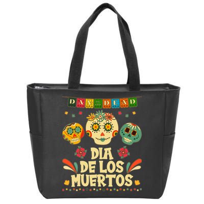 Day Of The Dead Dia De Los Muertos Sugar Skulls Zip Tote Bag