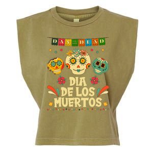 Day Of The Dead Dia De Los Muertos Sugar Skulls Garment-Dyed Women's Muscle Tee