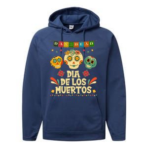 Day Of The Dead Dia De Los Muertos Sugar Skulls Performance Fleece Hoodie