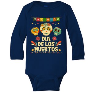 Day Of The Dead Dia De Los Muertos Sugar Skulls Baby Long Sleeve Bodysuit