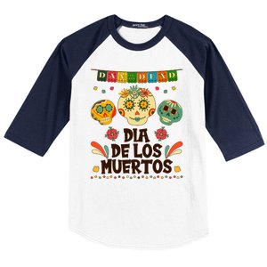 Day Of The Dead Dia De Los Muertos Sugar Skulls Baseball Sleeve Shirt