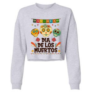 Day Of The Dead Dia De Los Muertos Sugar Skulls Cropped Pullover Crew