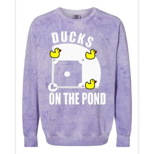 Ducks on the Pond Baseball funny sports Player Colorblast Crewneck Sweatshirt