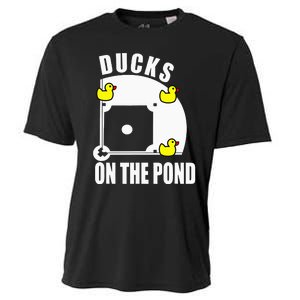 Ducks on the Pond Baseball funny sports Player Cooling Performance Crew T-Shirt