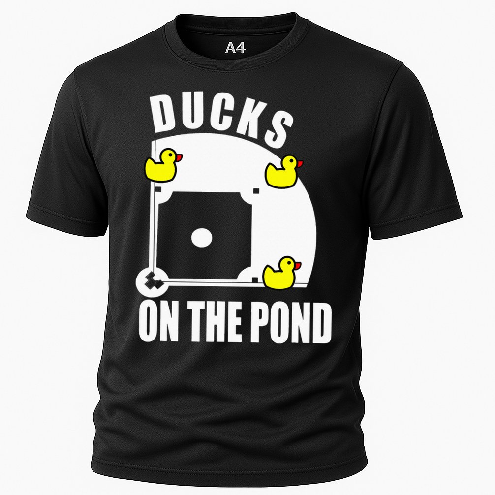 Ducks on the Pond Baseball funny sports Player Cooling Performance Crew T-Shirt