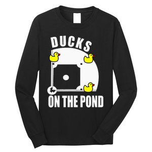 Ducks on the Pond Baseball funny sports Player Long Sleeve Shirt