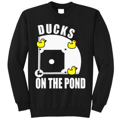 Ducks on the Pond Baseball funny sports Player Sweatshirt