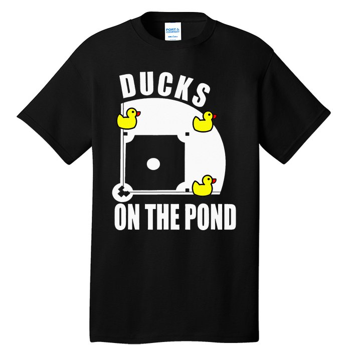 Ducks on the Pond Baseball funny sports Player Tall T-Shirt