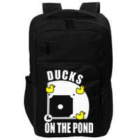 Ducks on the Pond Baseball funny sports Player Impact Tech Backpack