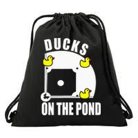 Ducks on the Pond Baseball funny sports Player Drawstring Bag