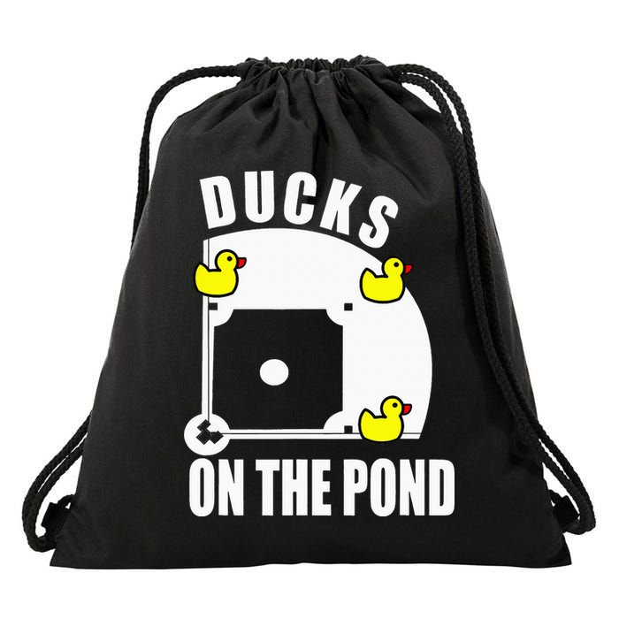 Ducks on the Pond Baseball funny sports Player Drawstring Bag