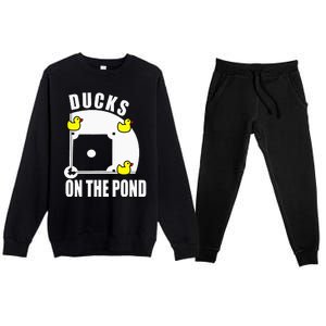 Ducks on the Pond Baseball funny sports Player Premium Crewneck Sweatsuit Set