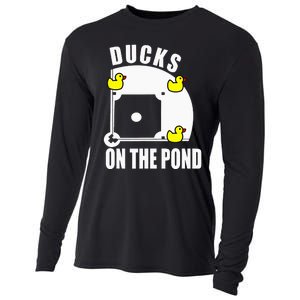 Ducks on the Pond Baseball funny sports Player Cooling Performance Long Sleeve Crew