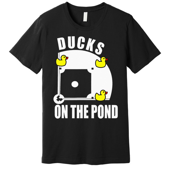 Ducks on the Pond Baseball funny sports Player Premium T-Shirt