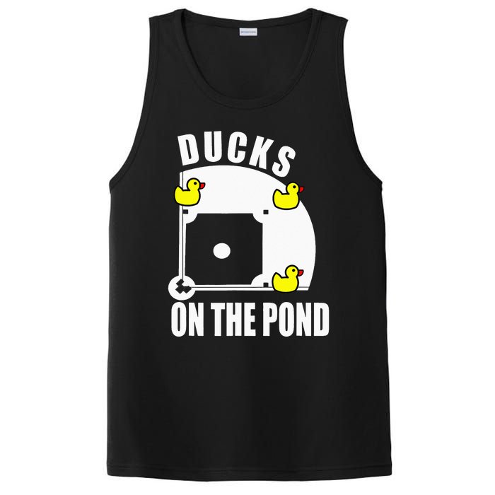 Ducks on the Pond Baseball funny sports Player PosiCharge Competitor Tank