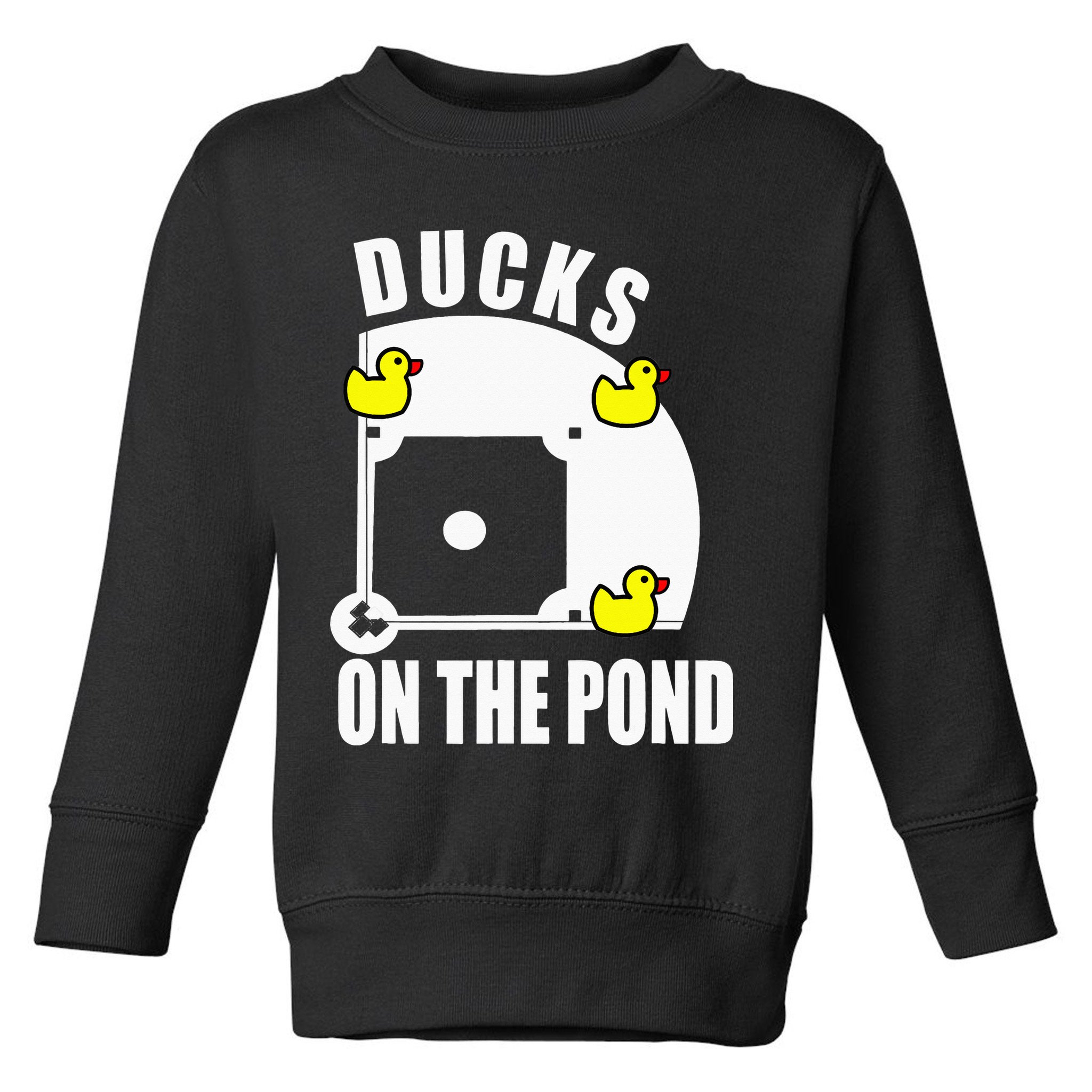 Ducks on the Pond Baseball funny sports Player Toddler Sweatshirt