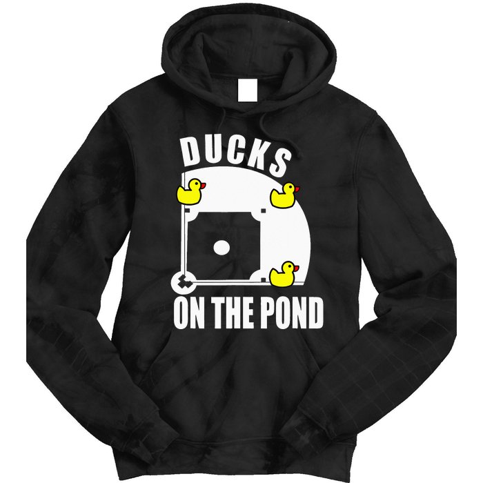 Ducks on the Pond Baseball funny sports Player Tie Dye Hoodie