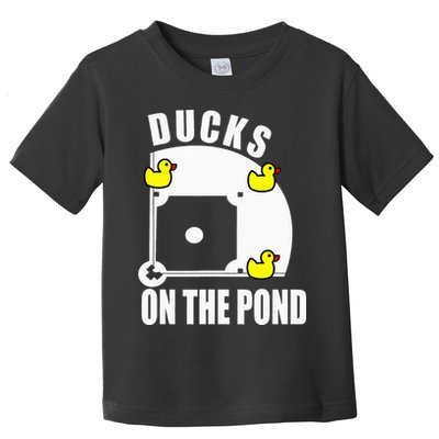 Ducks on the Pond Baseball funny sports Player Toddler T-Shirt