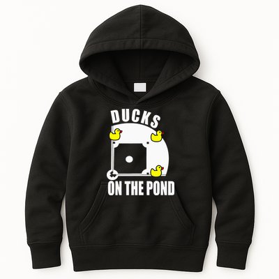 Ducks on the Pond Baseball funny sports Player Kids Hoodie