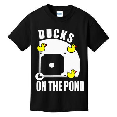 Ducks on the Pond Baseball funny sports Player Kids T-Shirt