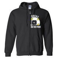 Ducks on the Pond Baseball funny sports Player Full Zip Hoodie