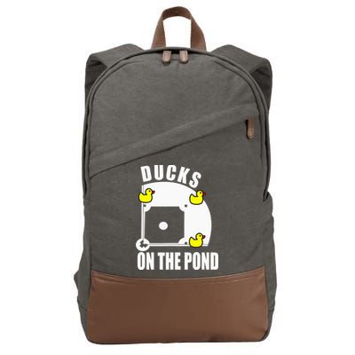Ducks on the Pond Baseball funny sports Player Cotton Canvas Backpack