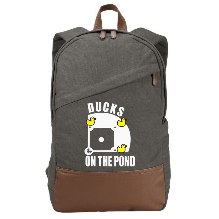 Ducks on the Pond Baseball funny sports Player Cotton Canvas Backpack