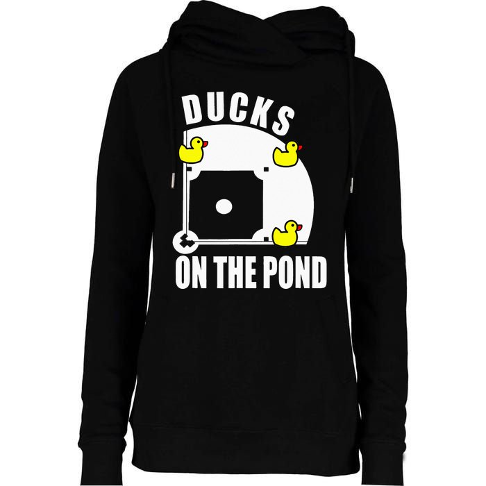 Ducks on the Pond Baseball Womens Funnel Neck Pullover Hood