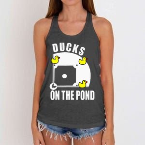 Ducks on the Pond Baseball Women's Knotted Racerback Tank