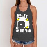 Ducks on the Pond Baseball Women's Knotted Racerback Tank