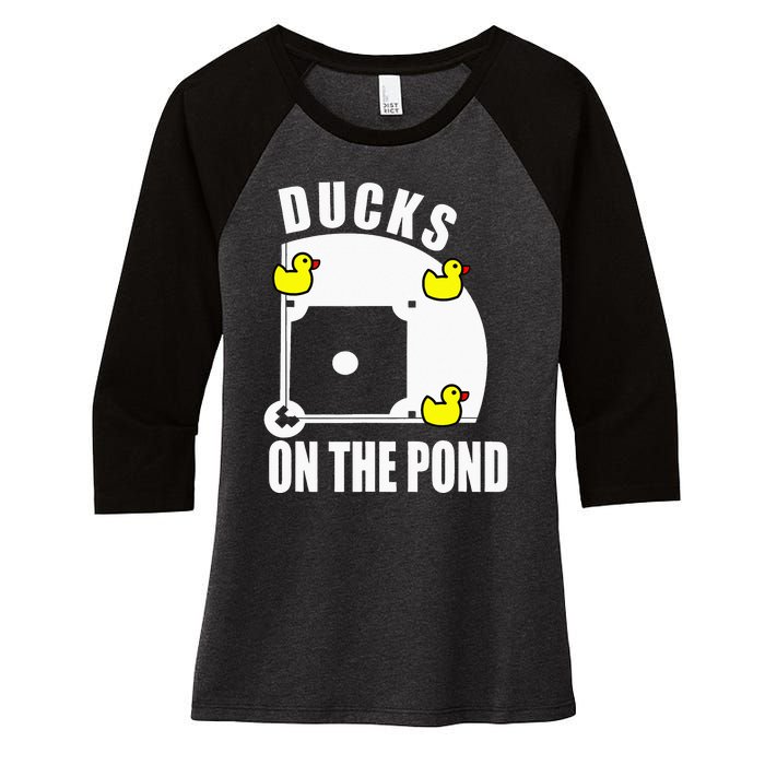 Ducks on the Pond Baseball Women's Tri-Blend 3/4-Sleeve Raglan Shirt