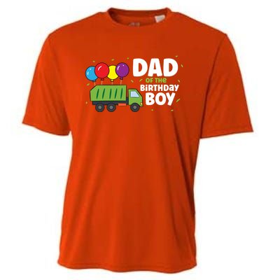 Dad Of The Birthday Garbage Truck Gift Cooling Performance Crew T-Shirt