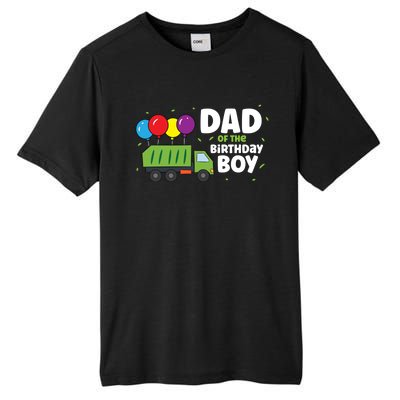 Dad Of The Birthday Garbage Truck Gift Tall Fusion ChromaSoft Performance T-Shirt