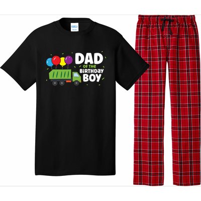 Dad Of The Birthday Garbage Truck Gift Pajama Set