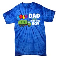 Dad Of The Birthday Garbage Truck Gift Tie-Dye T-Shirt