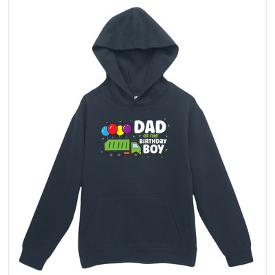 Dad Of The Birthday Garbage Truck Gift Urban Pullover Hoodie