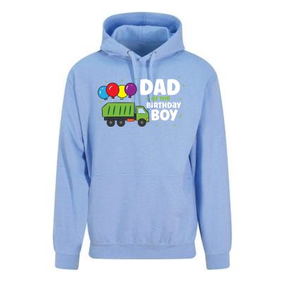 Dad Of The Birthday Garbage Truck Gift Unisex Surf Hoodie