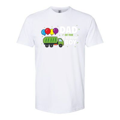 Dad Of The Birthday Garbage Truck Gift Softstyle CVC T-Shirt