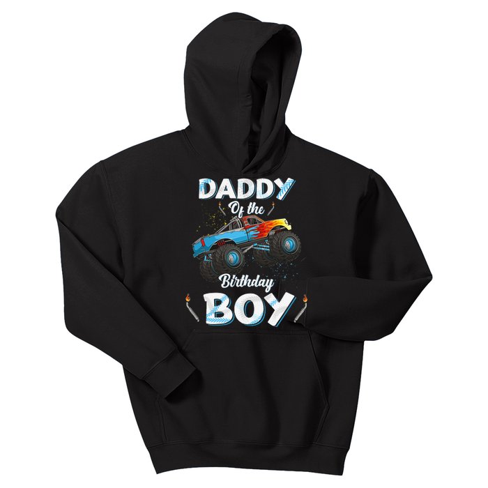 Daddy Of The Birthday Monster Truck Bday Dad Papa Kids Hoodie