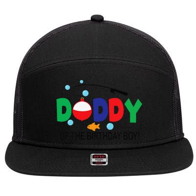 Daddy Of The Birthday 1st Birthday Fishing Theme 7 Panel Mesh Trucker Snapback Hat