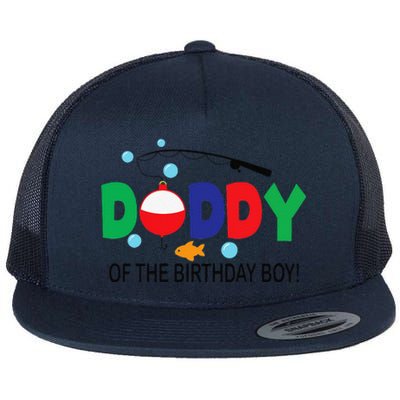 Daddy Of The Birthday 1st Birthday Fishing Theme Flat Bill Trucker Hat