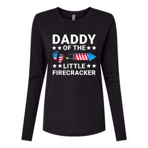 Dad Of The Little Firecracker 4th Of July Dad Future Father Gift Womens Cotton Relaxed Long Sleeve T-Shirt