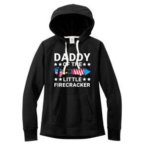 Dad Of The Little Firecracker 4th Of July Dad Future Father Gift Women's Fleece Hoodie