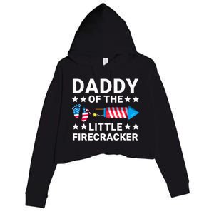 Dad Of The Little Firecracker 4th Of July Dad Future Father Gift Crop Fleece Hoodie