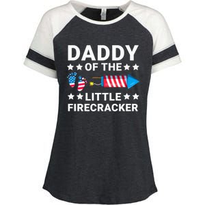 Dad Of The Little Firecracker 4th Of July Dad Future Father Gift Enza Ladies Jersey Colorblock Tee