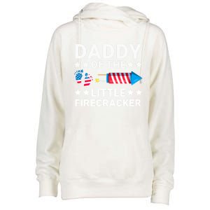 Dad Of The Little Firecracker 4th Of July Dad Future Father Gift Womens Funnel Neck Pullover Hood