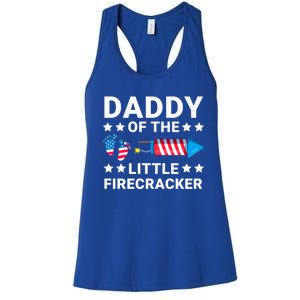 Dad Of The Little Firecracker 4th Of July Dad Future Father Gift Women's Racerback Tank