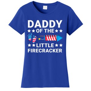 Dad Of The Little Firecracker 4th Of July Dad Future Father Gift Women's T-Shirt