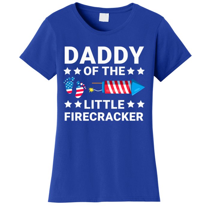 Dad Of The Little Firecracker 4th Of July Dad Future Father Gift Women's T-Shirt